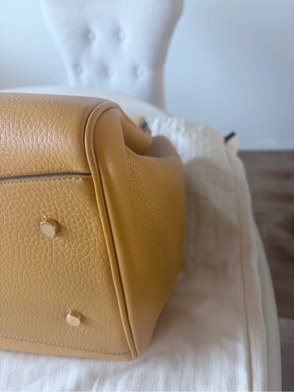 Mulberry Pebbled Leather Satchel in Mustard